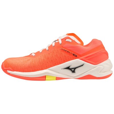 Zapatillas Balonmano Mizuno WAVE Stealth Neo Mujer Coral / Negros / Amarillos - Chile M430AUVYJZ